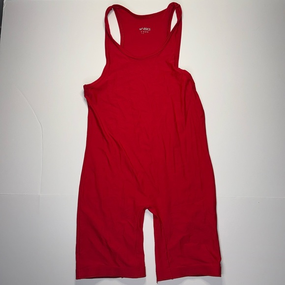 Oasics Men’s Wrestling Red Singlet Size Large - Picture 1 of 3